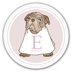 Name Doodles - Personalized Melamine Plates (Whimsical Pug Pink) (WAO-P5P)